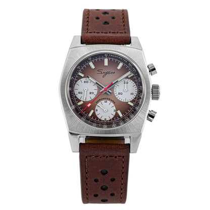New 37mm Chronograph Watch of Men Seagull ST1902 Swan neck Movement Waterproof Mechanical Wristwatches Dome Sapphire