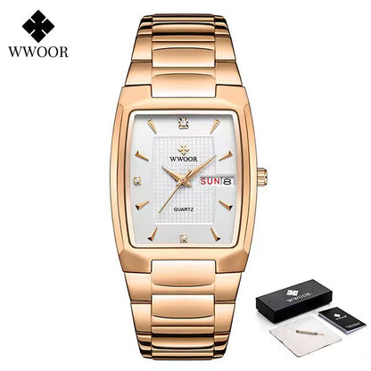 Men's Wristwatch  WWOOR Brand Luxury Quartz Watch Waterproof Business Male Date Clock Casual Fashion Black Relogio Masculino