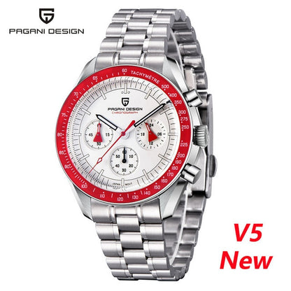 Men Watches 100M Waterproof Date Speed Chronograph Quartz VK63 AR Sapphire mirror Full Steel Watch