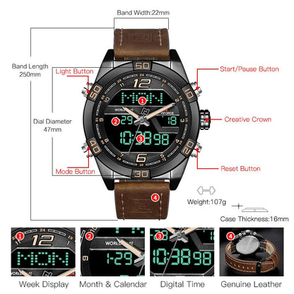 Sport Watches Men Fashion Casual Digital Quartz Wristwatches Male Military Clock Relogio Masculino