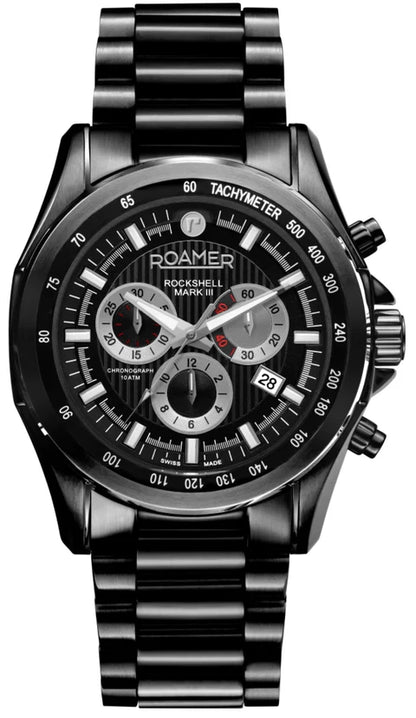 ROAMER ROCKSHELL MARK III CHRONO - JET BLACK-220837 42 55 20 Luxury Watch For Men