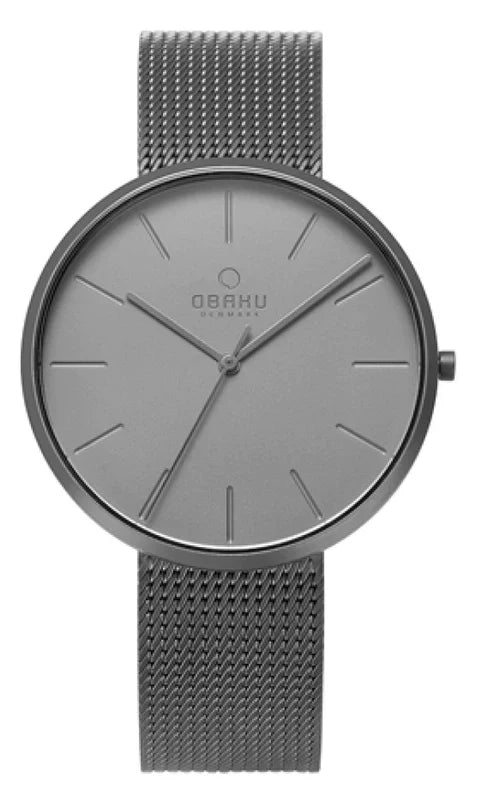 OBAKU - V219GXUUMU HASSEL SMOKEY MEN'S WATCH GREY LUXURY WATCH FOR WOMEN