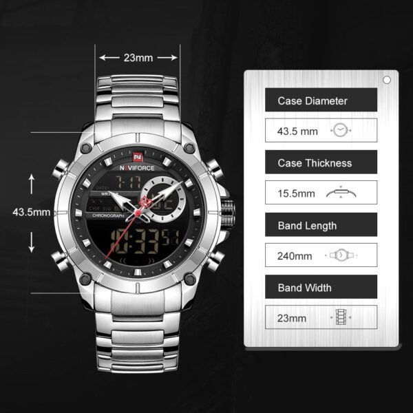 Casual Quartz Watch Men Stainless Steel Men Army Military Led Clock Male Waterproof Watches - Image 10