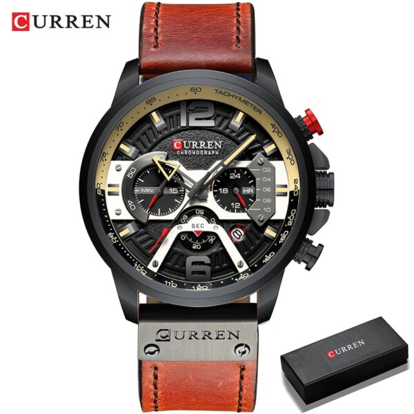 New Casual Sport Watches for Men Top Brand Luxury Military Leather Wrist Watch Man Clock Fashion Chronograph Wristwatch - Image 8