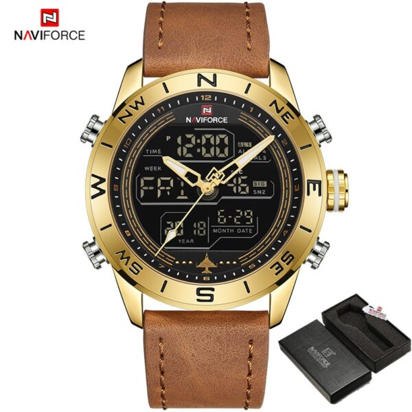 Luxury Brand Men NAVIFORCE 9144 Army Military Watch Digital Leather Sport waterproof Watches Quartz Men Clock Relogio Masculino - Image 10