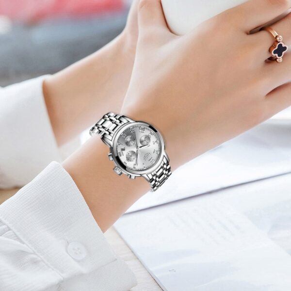 Ladies Watches Top Brand Luxury Fashion Stainless Steel Watch Women Chronograph Quartz Clock Waterproof Wristwatch - Image 14