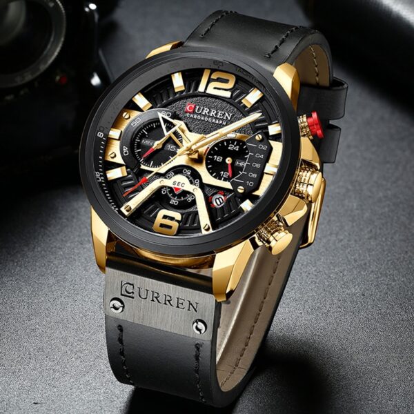 New Casual Sport Watches for Men Top Brand Luxury Military Leather Wrist Watch Man Clock Fashion Chronograph Wristwatch - Image 7