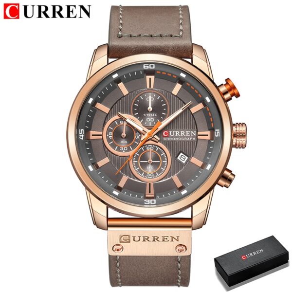 New Men Leather Sports Watches Men's Army Military Quartz Wristwatch Chronograph Male Clock Relogio Masculino - Image 6