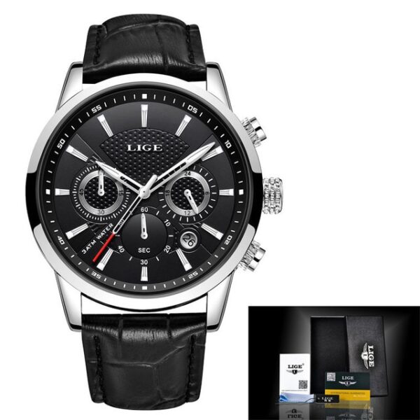 New LIGE Men's Watches Top Brand Luxury Men Wrist Watch Man Leather Quartz Watch Sports Waterproof Male Clock Relogio Masculino - Image 6