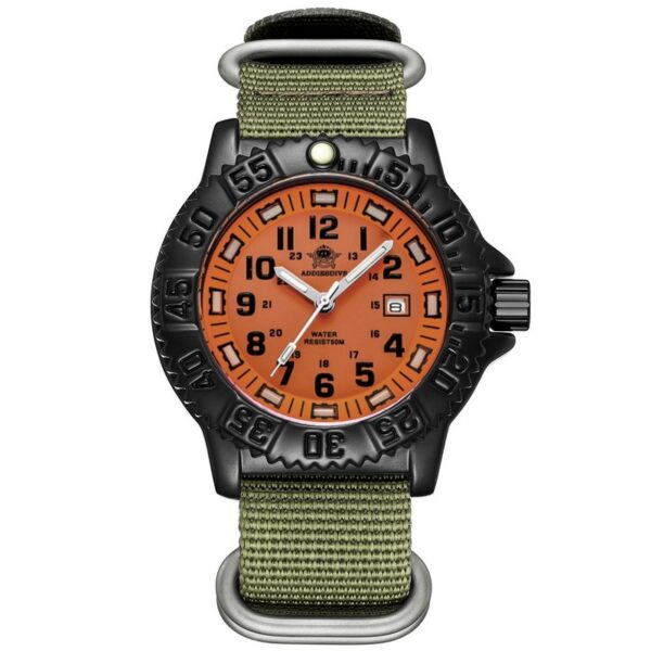 Addies Dive Men Fashion Casual Watch Calendar Display 50m Waterproof Tube Luminous Watch Orange Dial Rotating Bezel Quartz Watch - Image 7