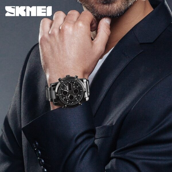 Fashion Men Wristwatch SKMEI Watch Sport Digital Bracelet 3 Time Countdown Mens Clock Stainless Steel Watches  Male Business - Image 3