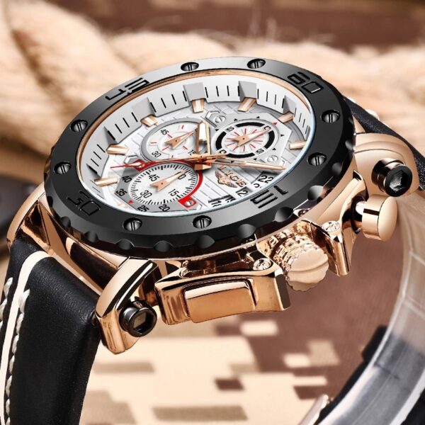 Men Watches Fashion Sport Leather Watch Mens Luxury Date Waterproof Quartz Chronograph - Image 8