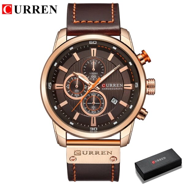 New Men Leather Sports Watches Men's Army Military Quartz Wristwatch Chronograph Male Clock Relogio Masculino - Image 15