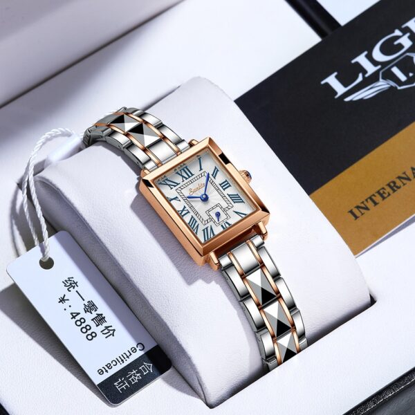 Women Watches Fashion Square Ladies Quartz Watch Bracelet Set Dial Simple Rose Gold Luxury Women Watches - Image 8