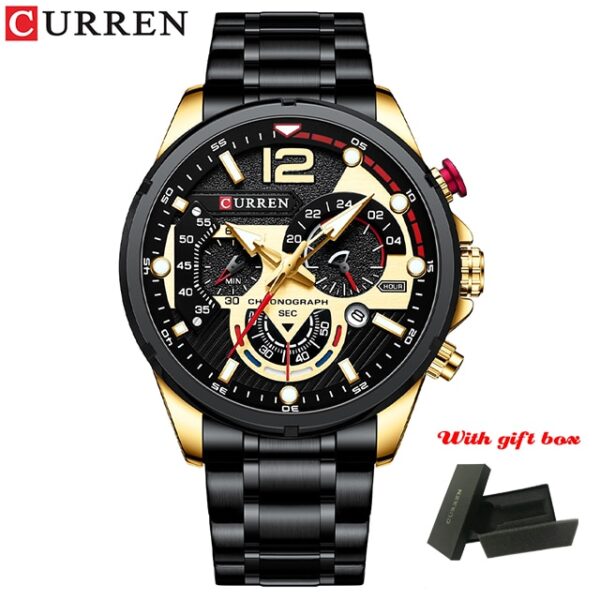 Casual Business Chronograph Waterproof Stainless Steel Watch Mens New Luxury Fashion Quartz Men Watches - Image 3