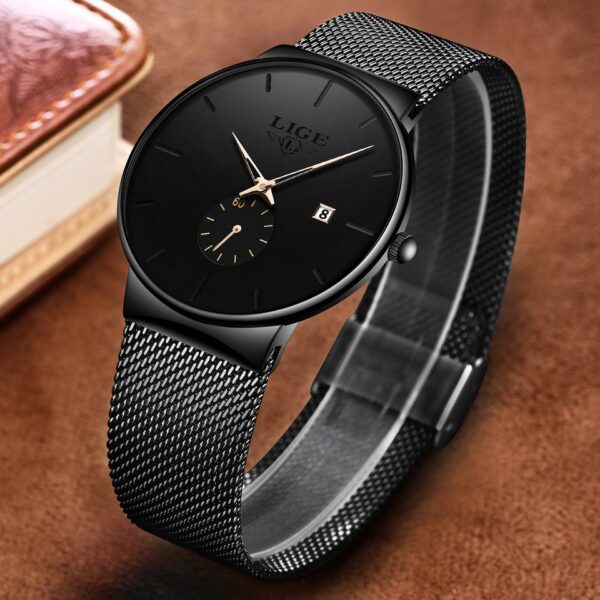 New Fashion Mens Watches Top Brand Luxury Quartz Watch Men Casual Slim Mesh Steel Waterproof Sport Watch Relogio Masculino - Image 3