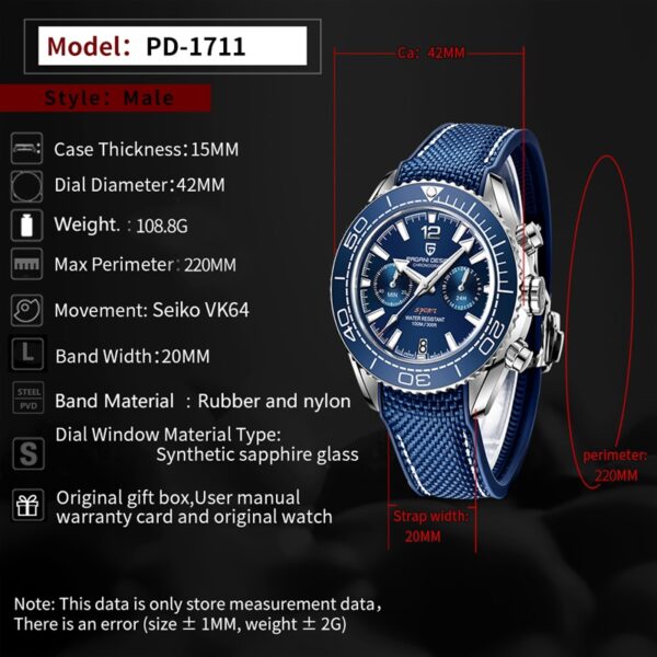 PAGANI DESIGN New Men Quartz Watch Top Brand Ceramic Bezel Business Waterproof Watches Men Chronograph VK64 Reloj Hombre - Image 14