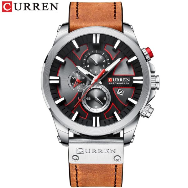 CURREN Watch Chronograph Sport Mens Watches Quartz Clock Leather Male Wristwatch Relogio Masculino Fashion Gift for Men - Image 7