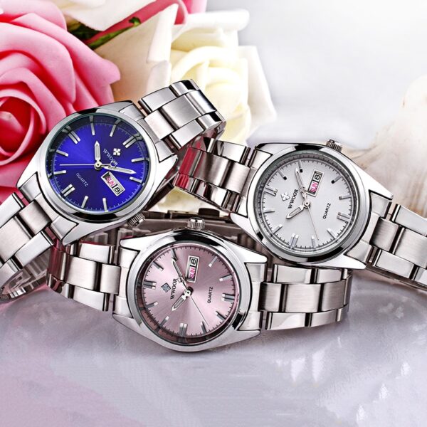 Ladies Watches Waterproof Quartz Silver Clock Women Automatic Date Dress Wrist Watch Reloj Mujer - Image 3