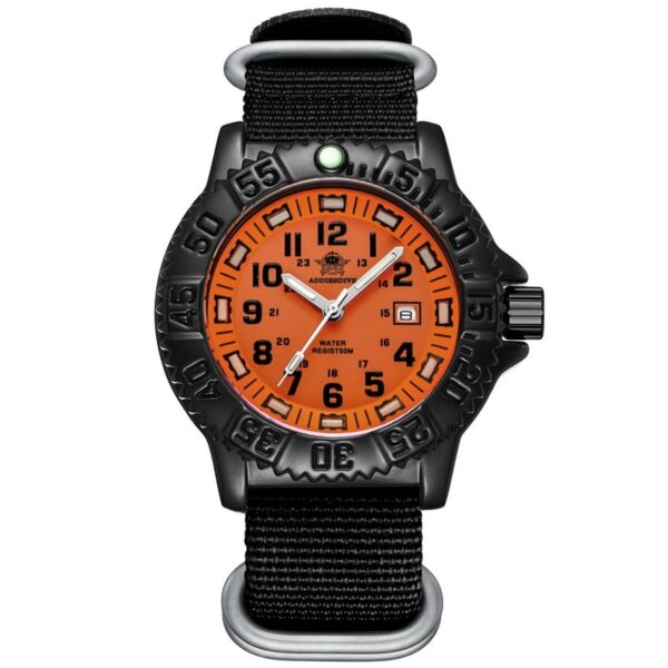 Addies Dive Men Fashion Casual Watch Calendar Display 50m Waterproof Tube Luminous Watch Orange Dial Rotating Bezel Quartz Watch - Image 6