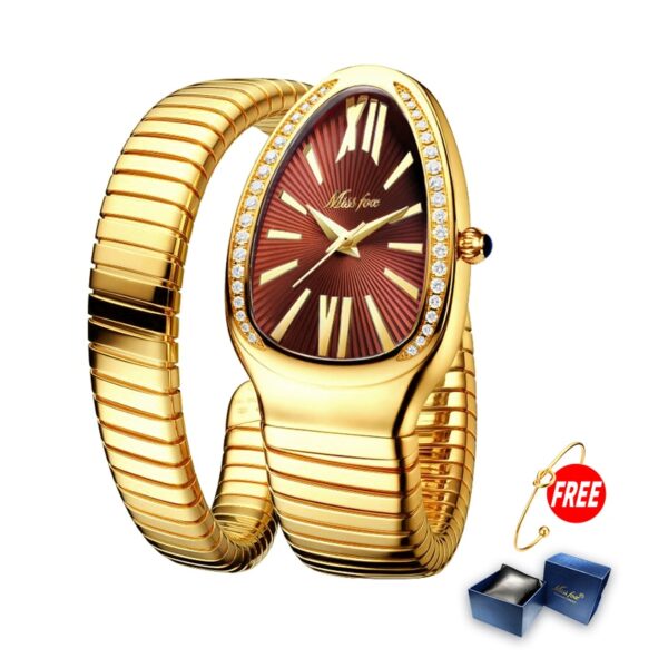 Women Watches Snake Shape Luxury Wrist Watch For Women Steel Unique Gold Quartz Ladies Watch Clock Relogio Feminino - Image 15