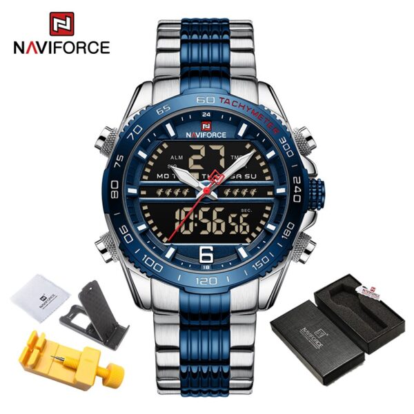 Sport Men Wrist Watch Digital Waterproof Quartz Chronograph Stainless Steel Clock Male Relogio Masculino - Image 5