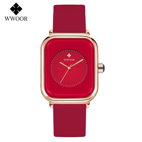 Luxury Brand Watches For Women Fashion Square Purple Ladies Quartz Wristwatch Waterproof Silicone Band Relogio Feminino - Image 8