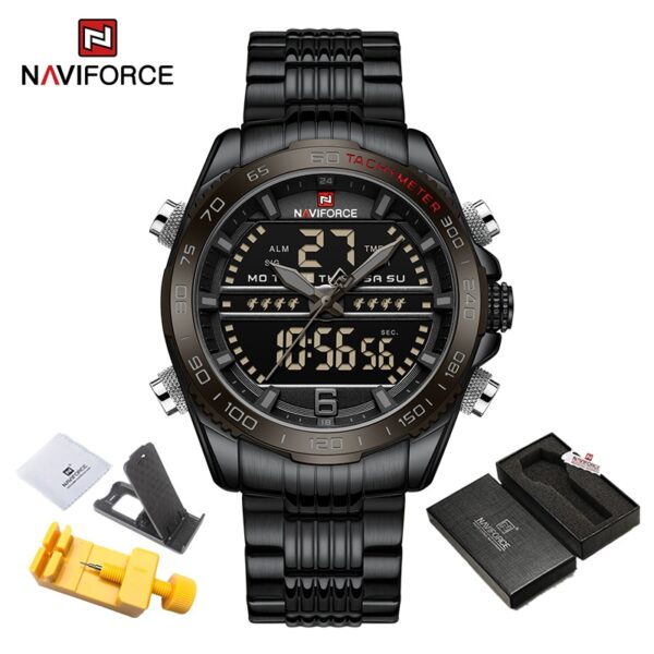 Sport Men Wrist Watch Digital Waterproof Quartz Chronograph Stainless Steel Clock Male Relogio Masculino - Image 3