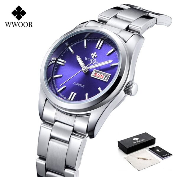 Ladies Watches Waterproof Quartz Silver Clock Women Automatic Date Dress Wrist Watch Reloj Mujer - Image 11