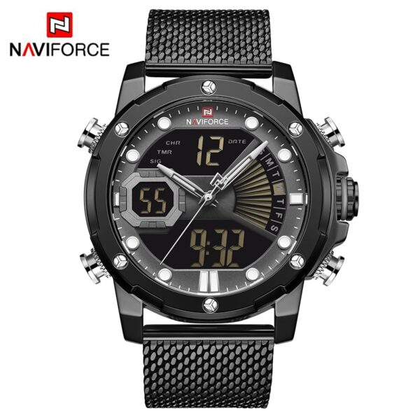 Original Watches For Men Luxury Brand Quartz Dual Display Military Sports Wrist Watch Mesh Steel Band Waterproof Clock - Image 8