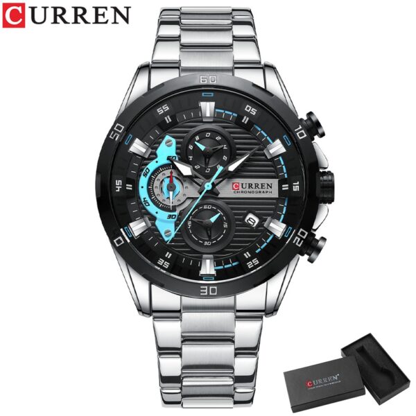 Chronograph Men Watches for Sport Casual Stainless Steel Luminous Wristwatches for Male Creative Design Quartz Clock - Image 6