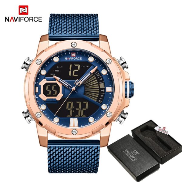 Original Watches For Men Luxury Brand Quartz Dual Display Military Sports Wrist Watch Mesh Steel Band Waterproof Clock - Image 17