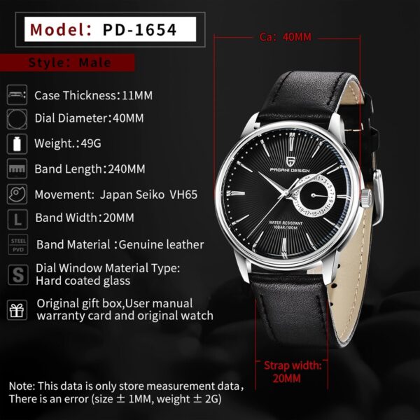 Original PAGANI DESIGN 1645 Fashion Casual Sports Watch Men Military Watch Stainless Steel Waterproof Quartz Watch Reloj Hombre - Image 5