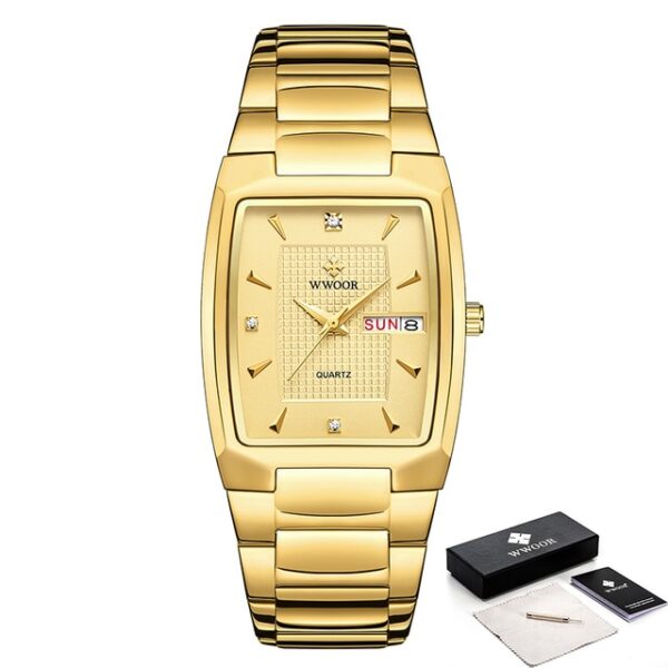 New Square Watch Men - Luxury Stainless Steel Gold Quartz Wristwatch - Image 12