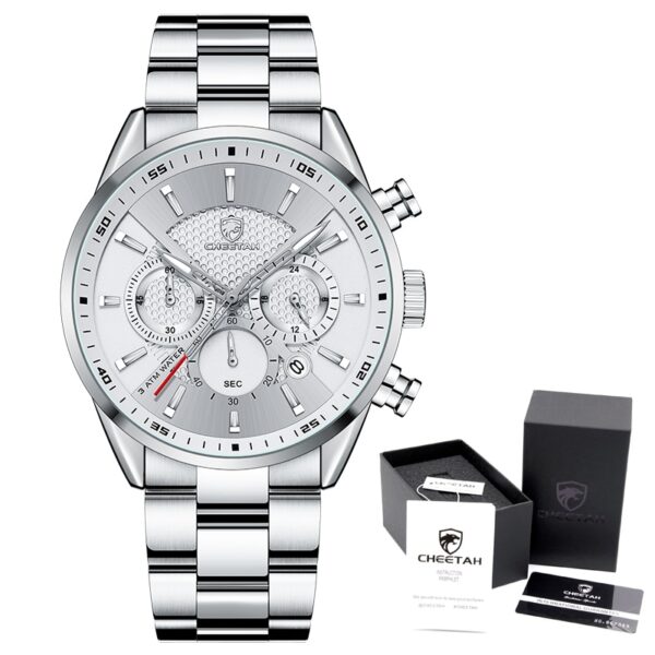 New Watch Top Brand Casual Sport Chronograph Men Watches Stainless Steel Wristwatch Big Dial Waterproof Quartz Clock - Image 8