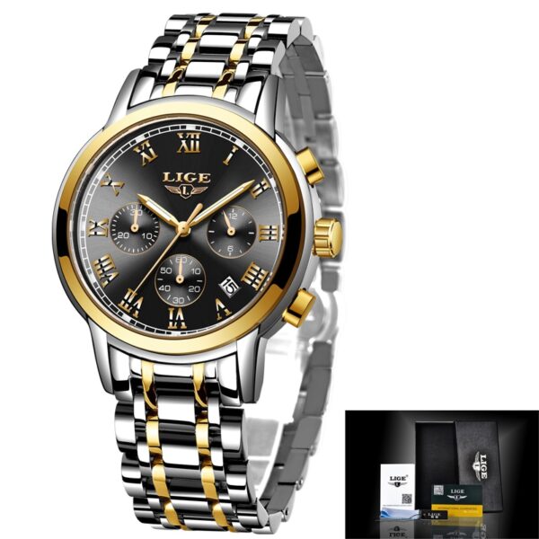 New Fashion Women Watches LIGE Top Brand Ladies Luxury Creative Steel Women Bracelet Watches Female Quartz Waterproof Watch Gift - Image 4