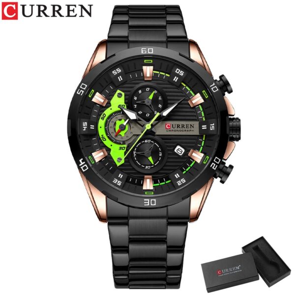 Chronograph Men Watches for Sport Casual Stainless Steel Luminous Wristwatches for Male Creative Design Quartz Clock - Image 3