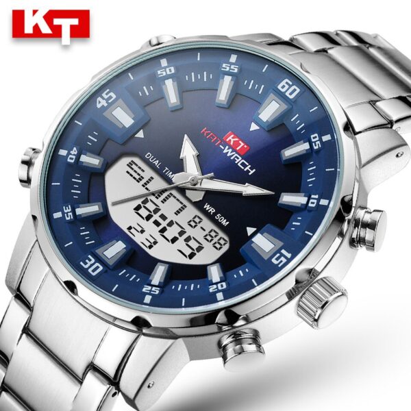 In Stock KAT-WACH Watch Male Sports Digital Watches Men Waterproof Steel Military Quartz Wristwatch For Men Relogio Masculino