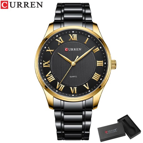 Classic Casual Watch for Men with Stainless Steel Band Simple Quartz Wristwatches with Rome Numbers for Business Man - Image 3