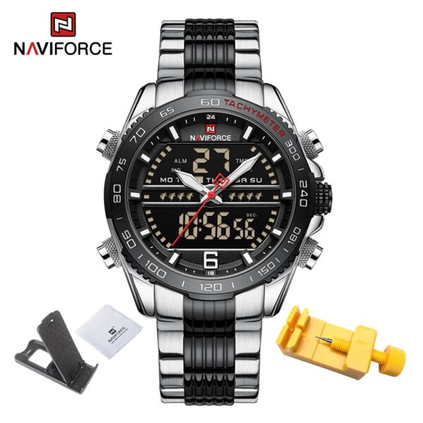 Sport Men Wrist Watch Digital Waterproof Quartz Chronograph Stainless Steel Clock Male Relogio Masculino - Image 17