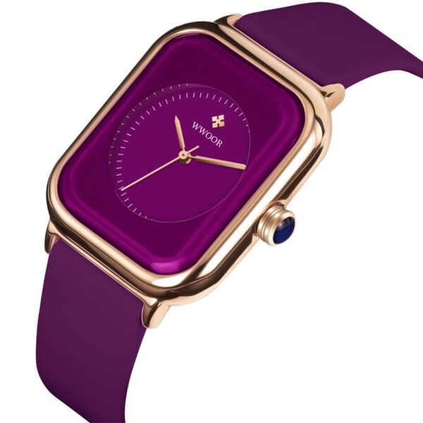 Luxury Brand Watches For Women Fashion Square Purple Ladies Quartz Wristwatch Waterproof Silicone Band Relogio Feminino - Image 12