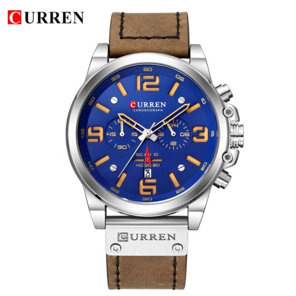 Men Watches Top Luxury Brand Waterproof Sport Wrist Watch Chronograph Quartz Military Genuine Leather Relogio Masculino - Image 9