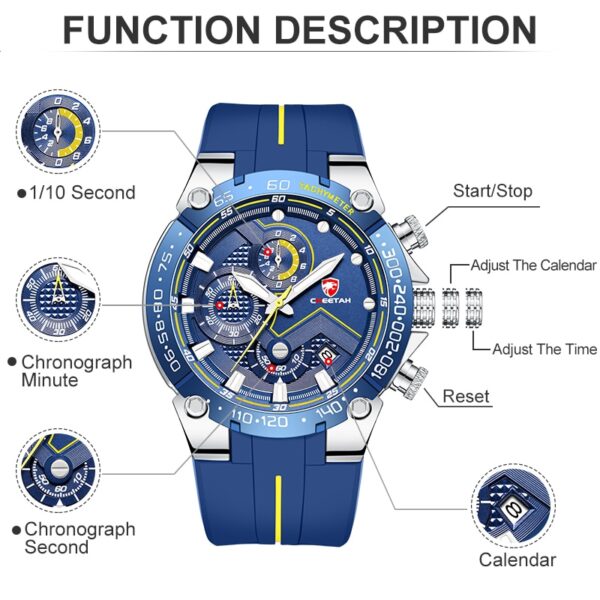 New Watches Mens Luxury Brand Big Dial Watch Men Waterproof Quartz Wristwatch Sports Chronograph Clock Relogio Masculino - Image 6