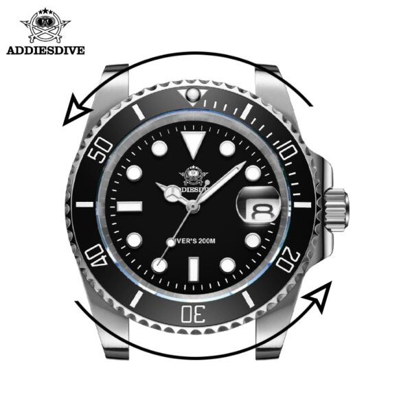 Addies Dive Men High Quality Watch 200m Waterproof Quartz Watch Ceramic Bezel Calendar Display C3 Super Luminous Watches - Image 15