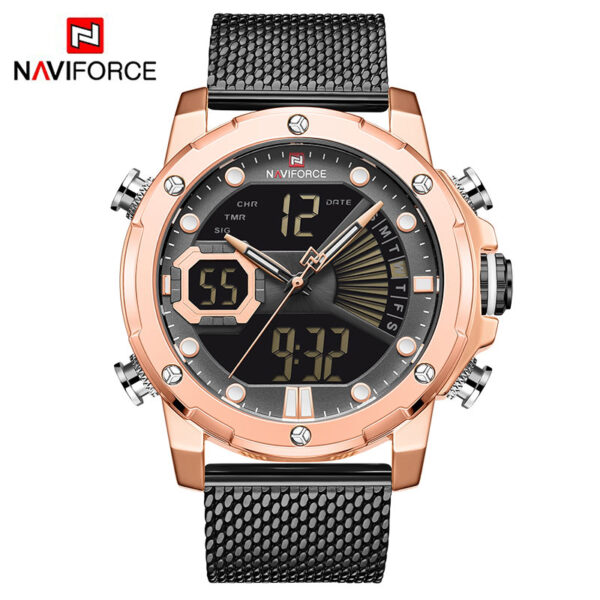 Original Watches For Men Luxury Brand Quartz Dual Display Military Sports Wrist Watch Mesh Steel Band Waterproof Clock - Image 7