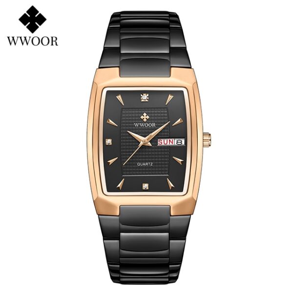 Men's Wristwatch  WWOOR Brand Luxury Quartz Watch Waterproof Business Male Date Clock Casual Fashion Black Relogio Masculino - Image 19