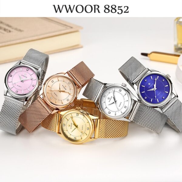 Luxury Brand Dress Gold Watch Ladies Elegant Diamond Small Quartz Wrist Watches For Women Steel Mesh Clock zegarek damski - Image 11