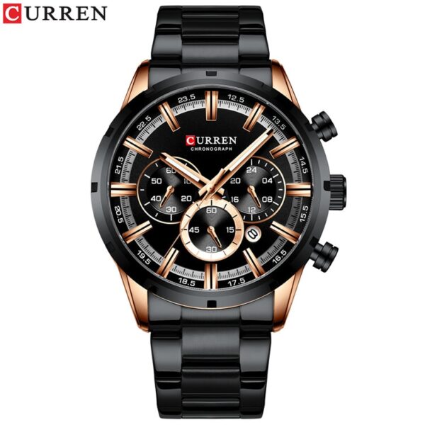 Men Watch Blue Dial Stainless Steel Band Date Mens Business Male Watches Waterproof Luxuries Men Wrist Watches for Men - Image 6