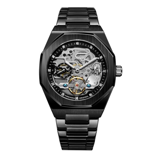 Forsining Fashion Mens Watches Automatic Mechanical Stainless Steel Fashion Business Skeleton Wrist watch Relogio Masculino - Image 9