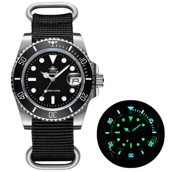 Men Luxury Quartz Watch 200m diver watches 41mm Ceramic Bezel Calendar Display Luminous Watches Men watch - Image 6